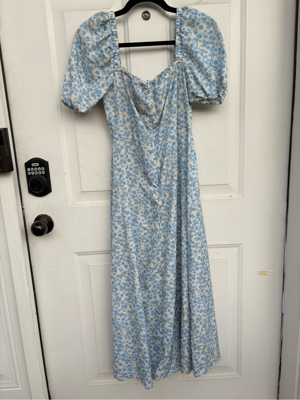 Cider Blue Floral Puff-Sleeve Maxi Dress - Picture 5 of 6